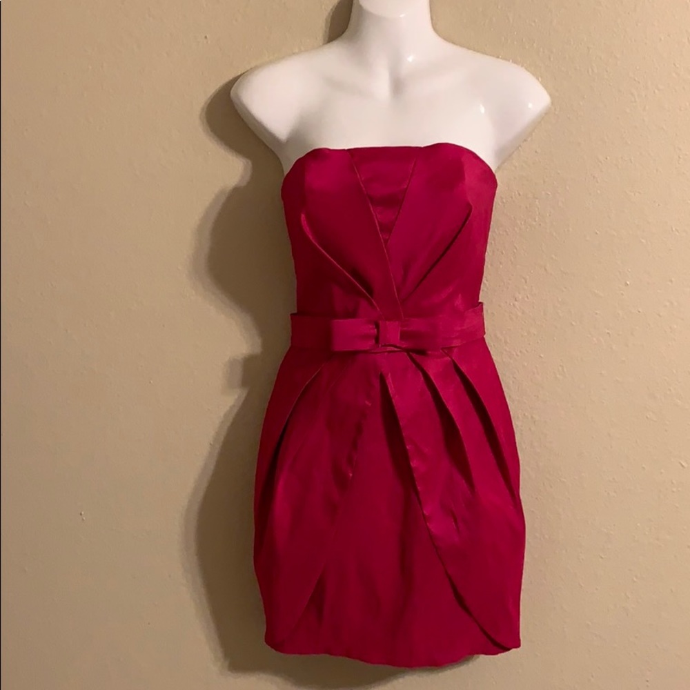 NWT Cache hot pink strapless dress size 8
